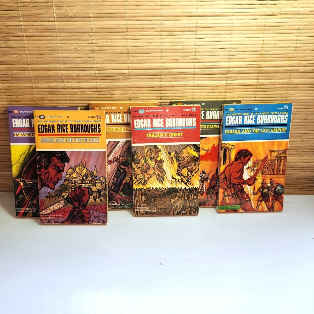Edgar Rice Burroughs Vintage Books TARZAN Ballantine 1960s Lot of Six